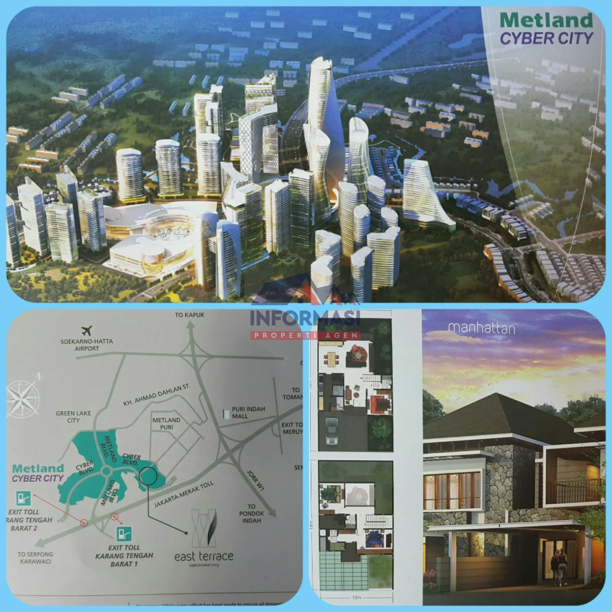 PROJECT : Rumah baru 180m2 type Manhattan di METLAND CYBER C