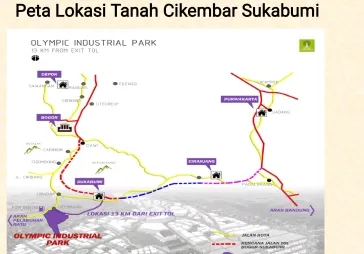 JUAL TANAH KAWASAN INDUSTRI OLYMPIC  DI CIKEMBAR - SUKABUMI