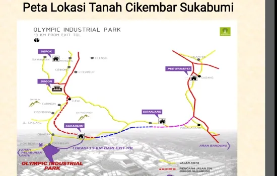 JUAL TANAH KAWASAN INDUSTRI OLYMPIC  DI CIKEMBAR - SUKABUMI