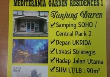 Kios atau toko di Mediterania garden residence tanjung duren