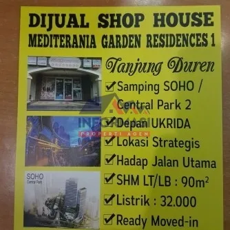 Kios atau toko di Mediterania garden residence tanjung duren