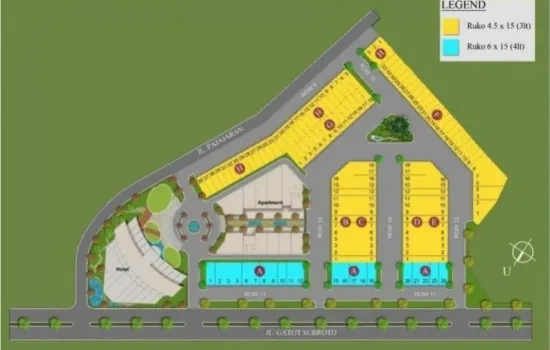 RUKO BBC (Boulevard Business Center), Hadap jalan raya