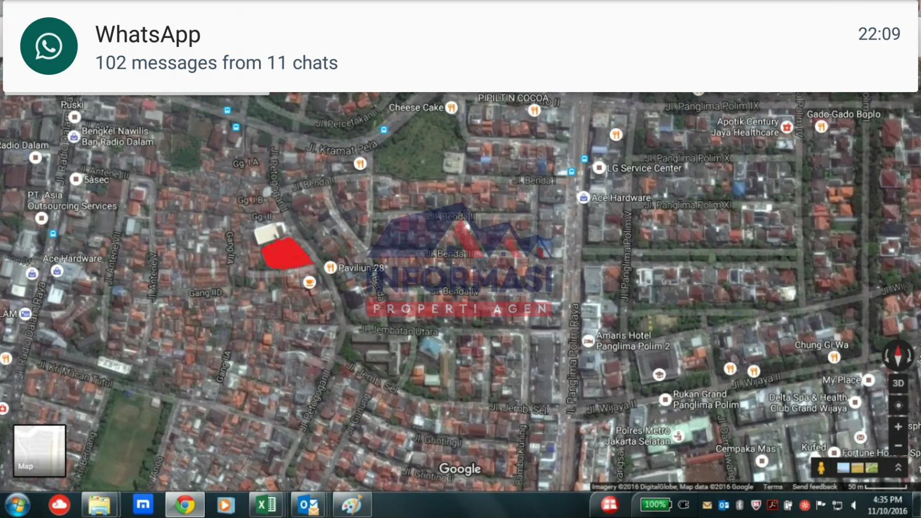 Tanah di kebayoran baru. Lokasi jl.petogogan.jakarta selatan