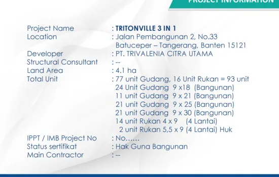 Gudang TRITONVILLE 3 in 1 daan mogot Tangerang
