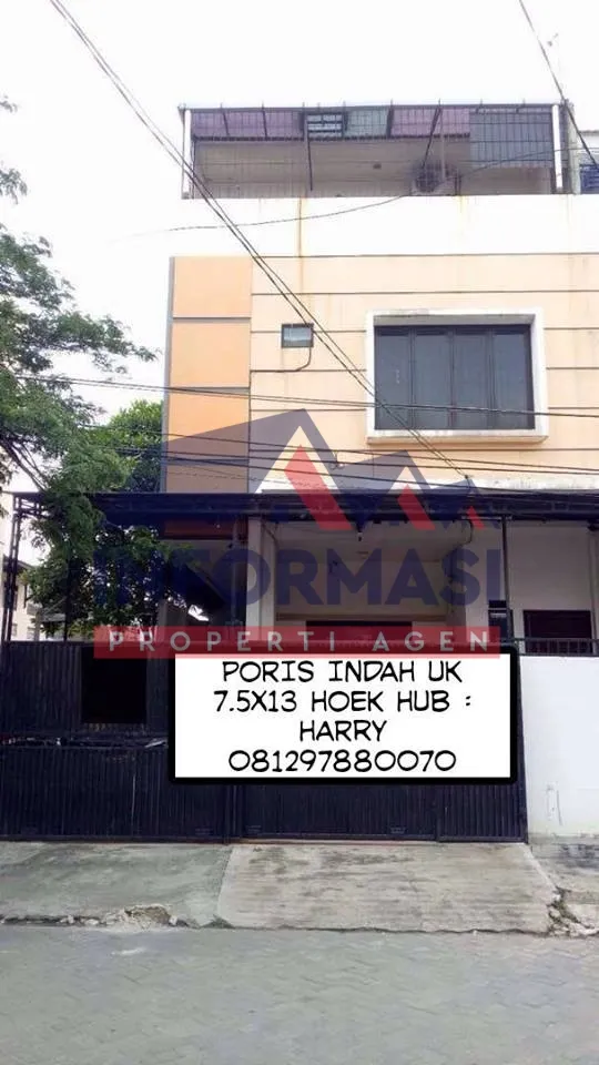 (BU) PORIS INDAH lt 97.5m2 ( 7.5 x 13 )  , huk, UTARA