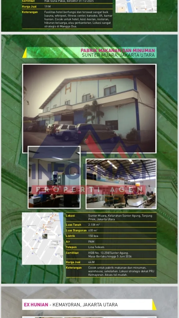 Pabrik makanan dan minuman sunter muara