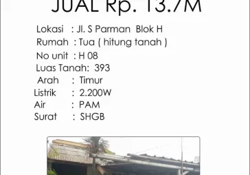 Rumah tua, hitung tanah, S.Parman, Grogol, jakbar