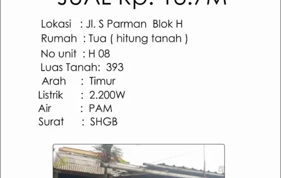 Rumah tua, hitung tanah, S.Parman, Grogol, jakbar