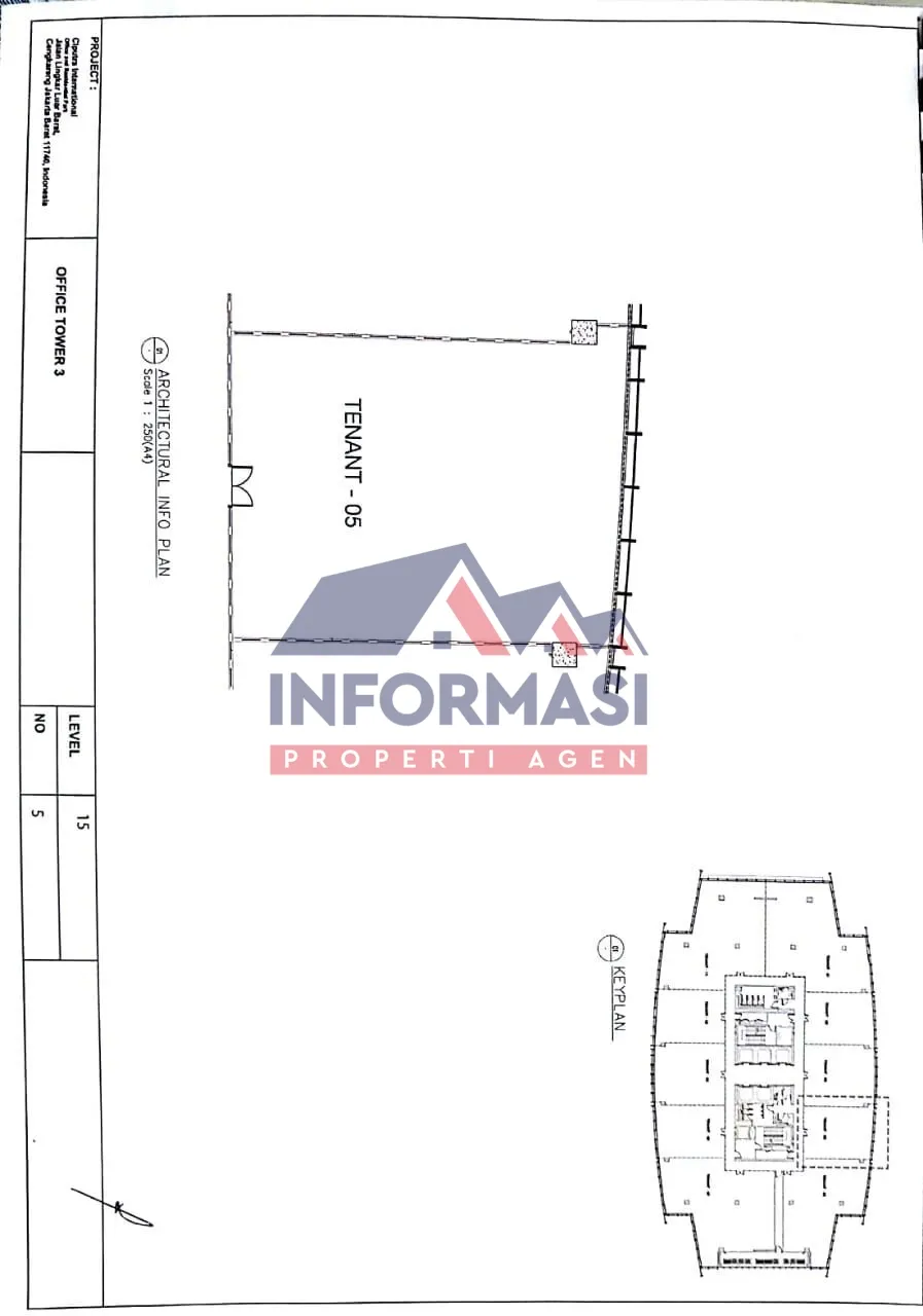 Office space luas 114.62 m2,ciputra international,lantai 15
