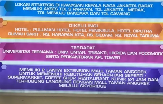 Taman Anggrek Residence 2 bedrooms posisi huk
