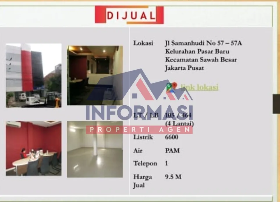 Ruko bagus untuk usaha.Lokasi pasar baru jkt pusat