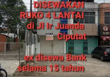 Ex Bank di Jl Ir Juanda Ciputat 4 lantai
