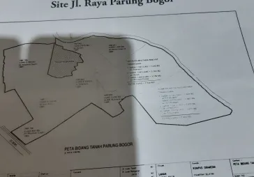Tanah pinggir jalan raya parung bogor luas 34312 m2