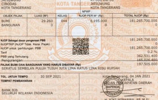 Dijual gudang raya serang, luas 3.7H dibawah njop