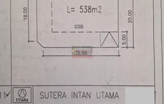 Dijual Tanah Siap Bangun Alam Sutera Intan Utama Hoek