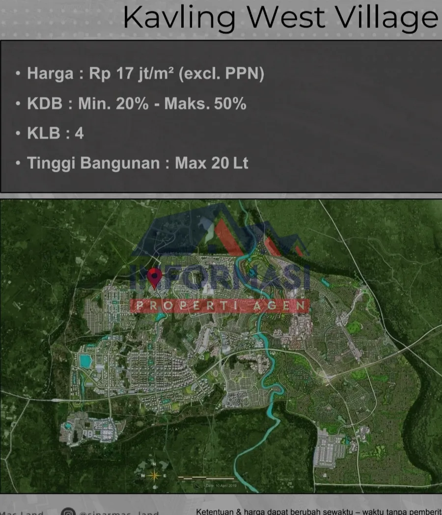 Kavling commercial west village. BSD City  Tangerang