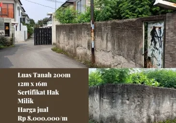 Dijual tanah kavling bintaro rempoa puri flamboyan