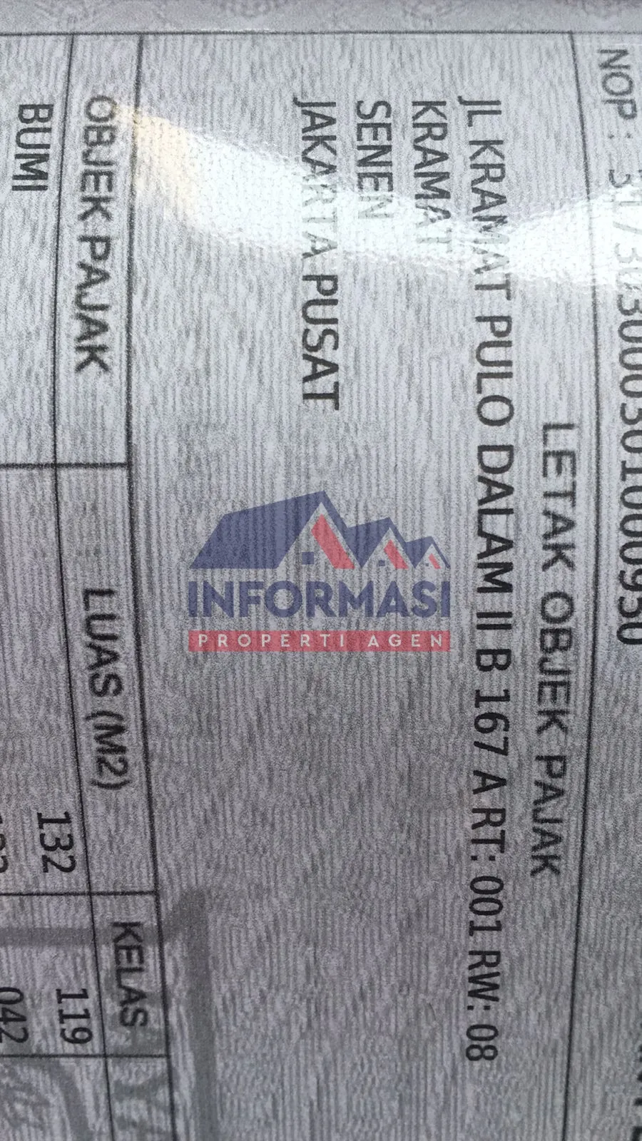 Dijual tanah Strategis Senen Jakarta Pusat