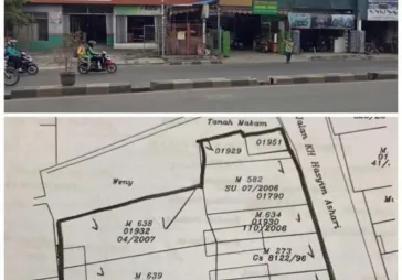 Tanah seluas 1135m ditepi jalan raya ramai 24 jam