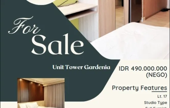 Apartemen Casa De Parco tipe studio,Full Furnished