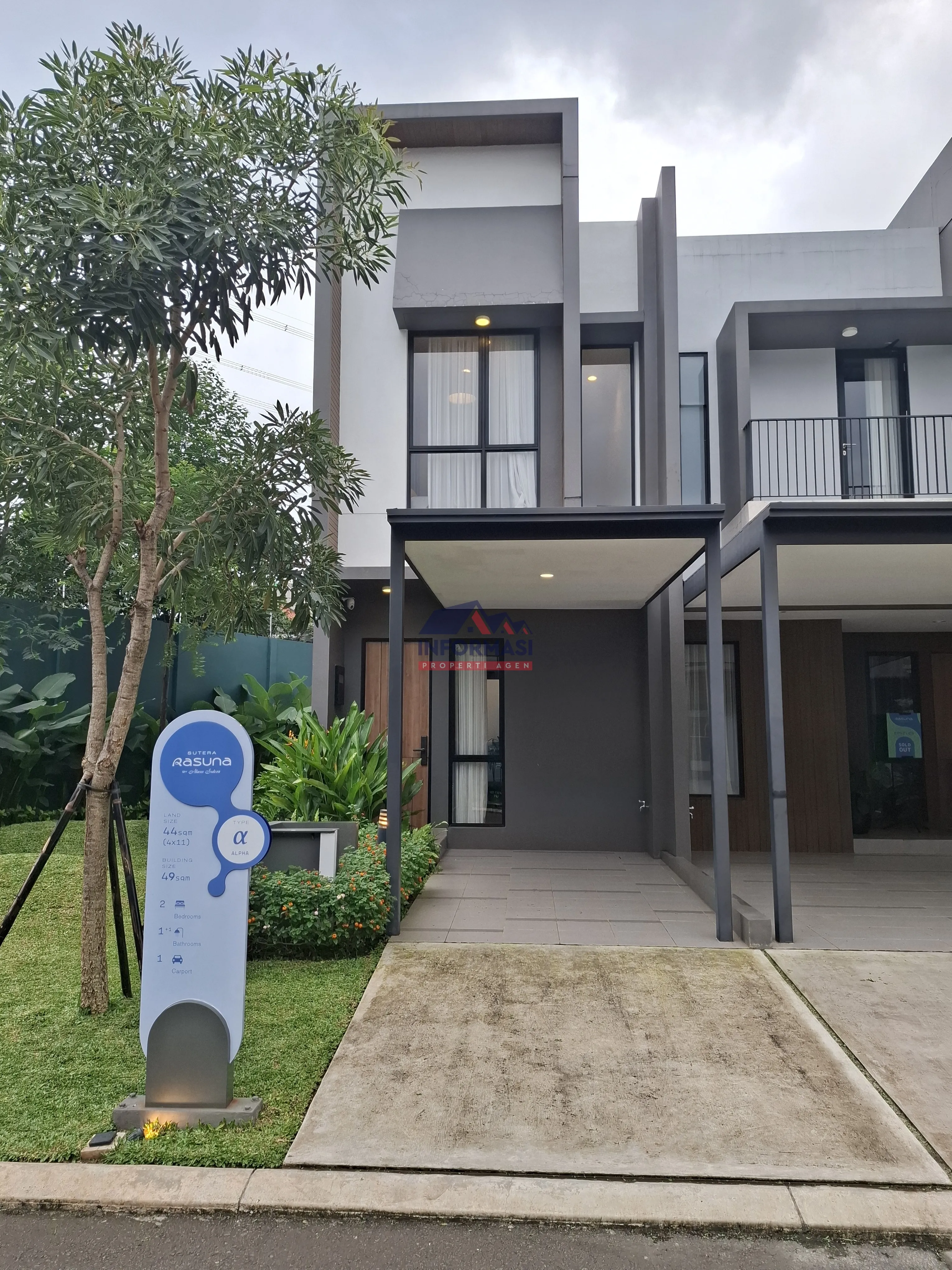 Rumah baru 2lt typa Alpha lt 44m di Alsut 2