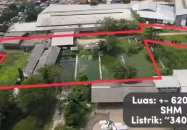 Dijual gudang kantor hitung tanah Cipondoh Tangerang