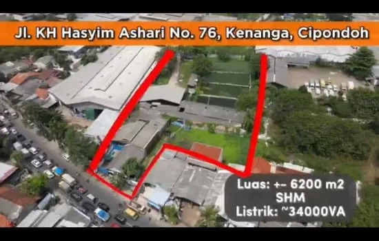 Dijual gudang kantor hitung tanah Cipondoh Tangerang